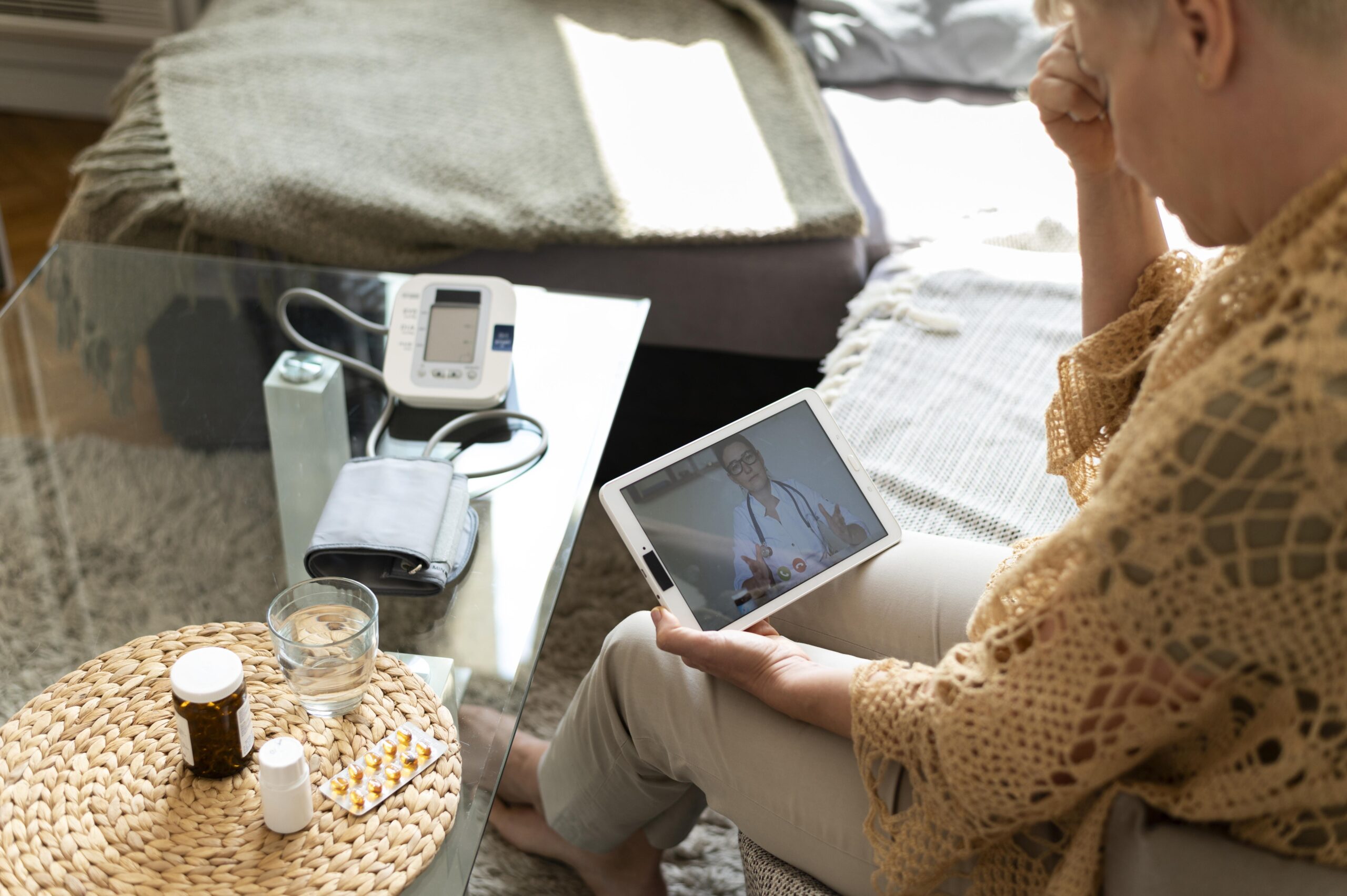 close up woman holding tablet scaled